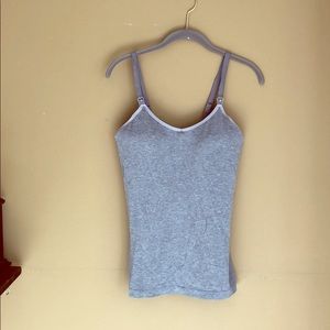 Maternity/nursing tank with built in cups